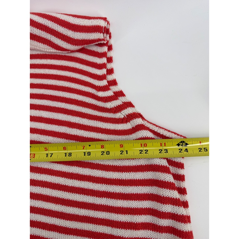 CHAUS & CO Womens Plus Size 3X Red White Striped Sleeveless Knit Top - Picture 3 of 6